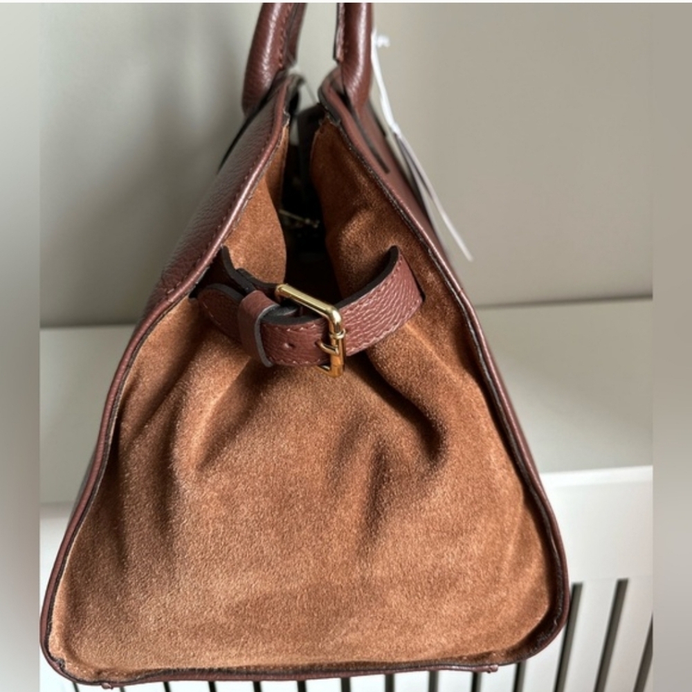 🏷Anna PAOLA Italian Leather And Suede Elegant Handbag NWOT - Picture 2 of 10